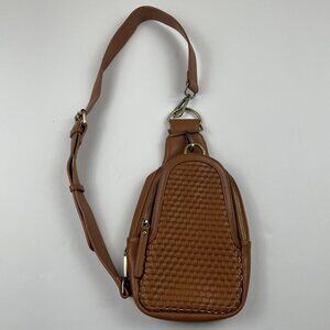 Urban Originals Anthropologie Liberty Woven Faux Leather Sling Bag Preppy Boho